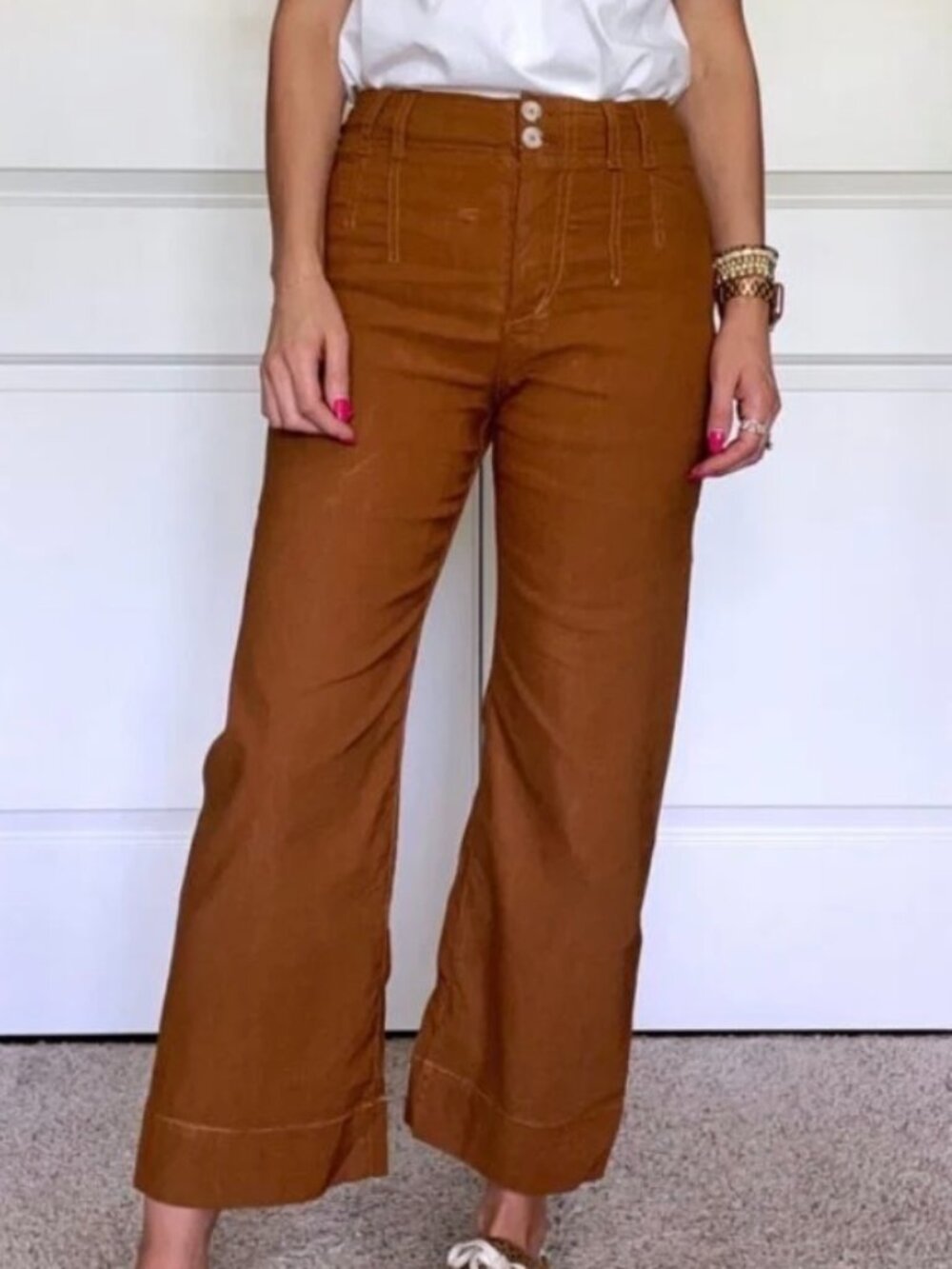 Anthropologie | Wide Leg Pants Collete— Camel / Tan